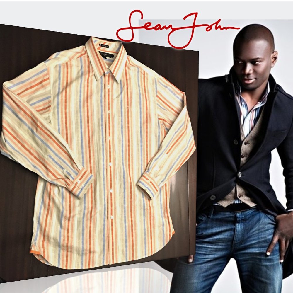 SEAN JOHN Tailored Fit Multi-Stripe Dress Shirt 3X